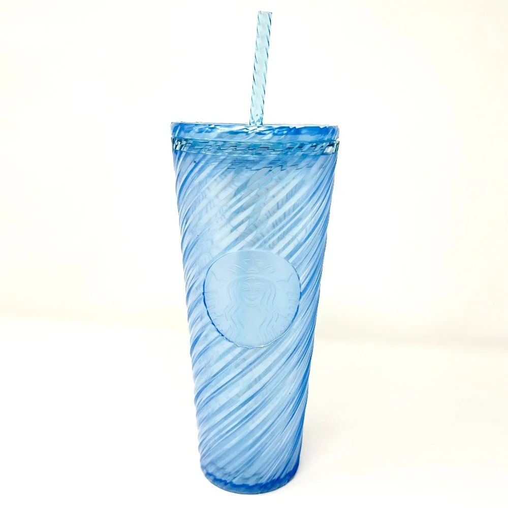 Starbucks Light Blue Swirl Cold Cup Venti 24 oz Summer 2024 NWT - Picture 3 of 8